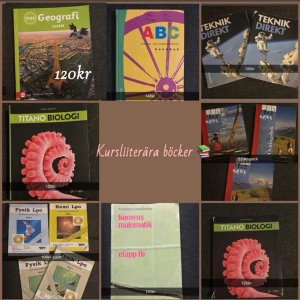 Kursböcker bundle  - Säljer kurslitteratur  i bra skick. Flera olika ämnen – biologi, fysik, kemi, matte, språk m.m. Perfekt om du vill spara lite pengar inför kursstart.