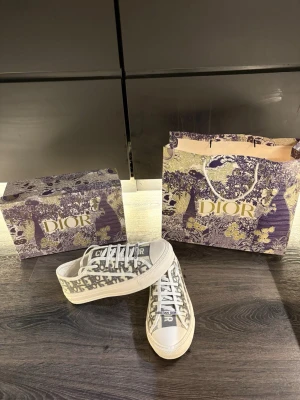 Damskor - Snygga låga sneakers med det klassiska blå och vita Oblique-mönstret. Skorna har vita gummisulor, vita snören och tydlig logga på plösen. Ovandelen är i canvas med exklusiv känsla och trendig design.