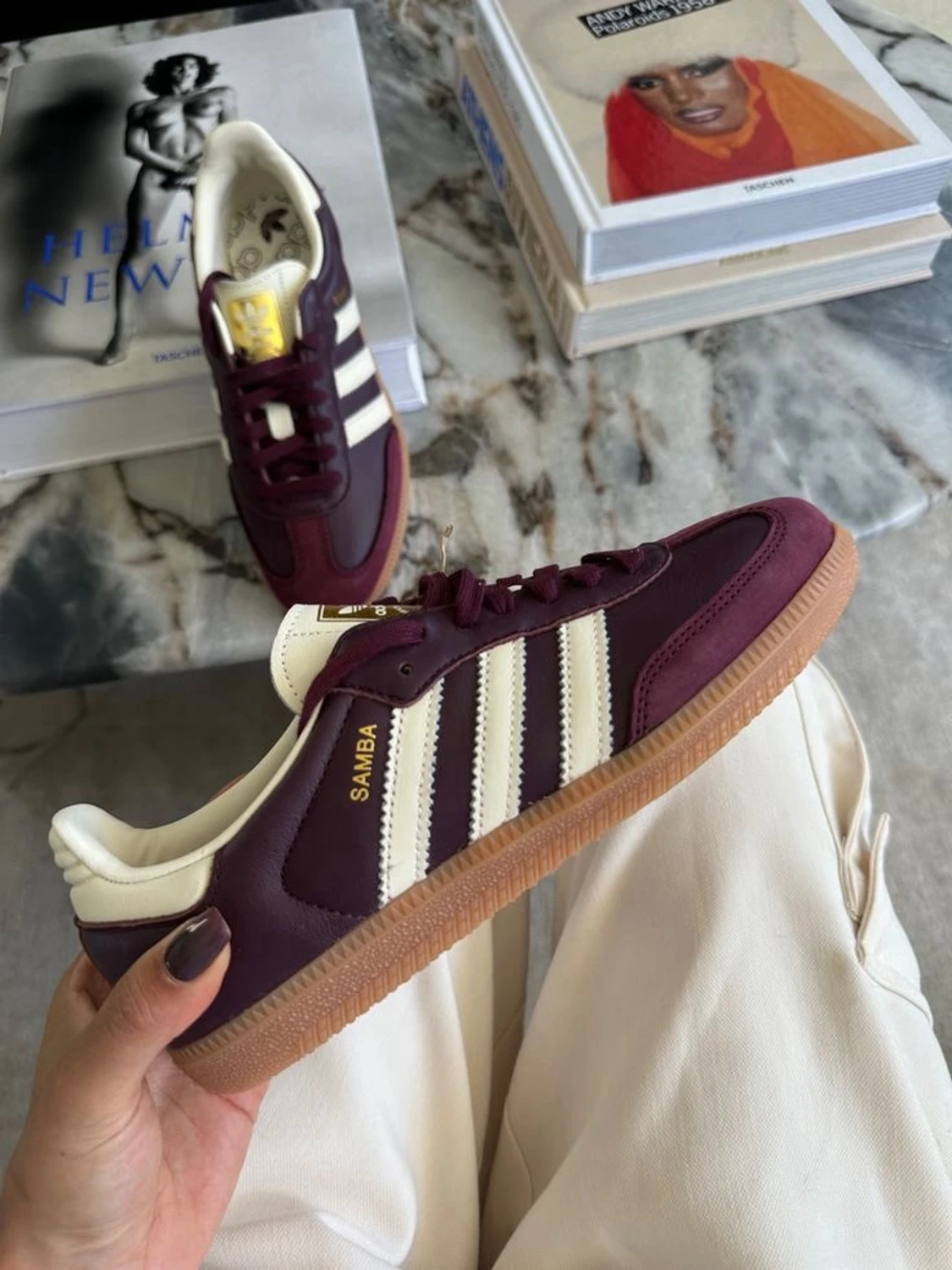 Adidas Samba vinröda sneakers - 4