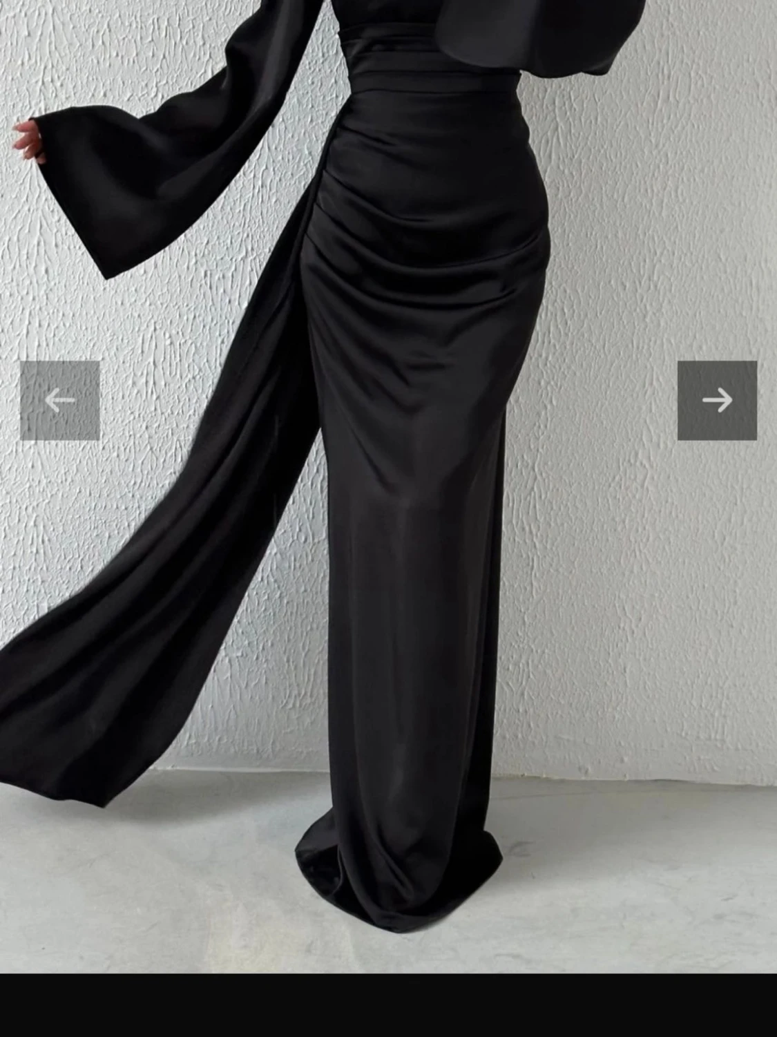 Balkläning, hajbikläning, satin, långärmad klänning - 1