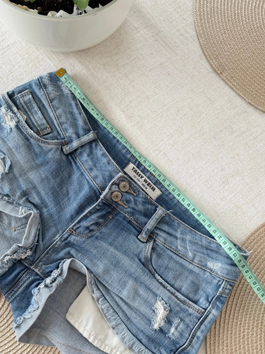 Tally weijl lågmidjade jeansshorts  - 2