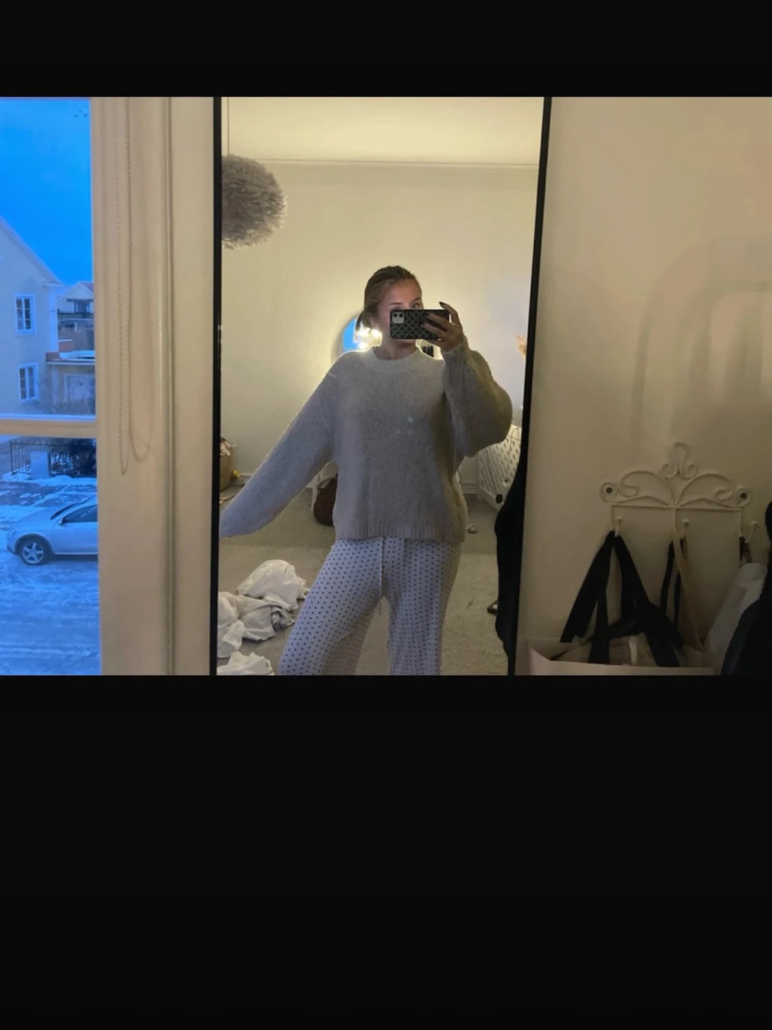 Beige stickad tröja  - 4