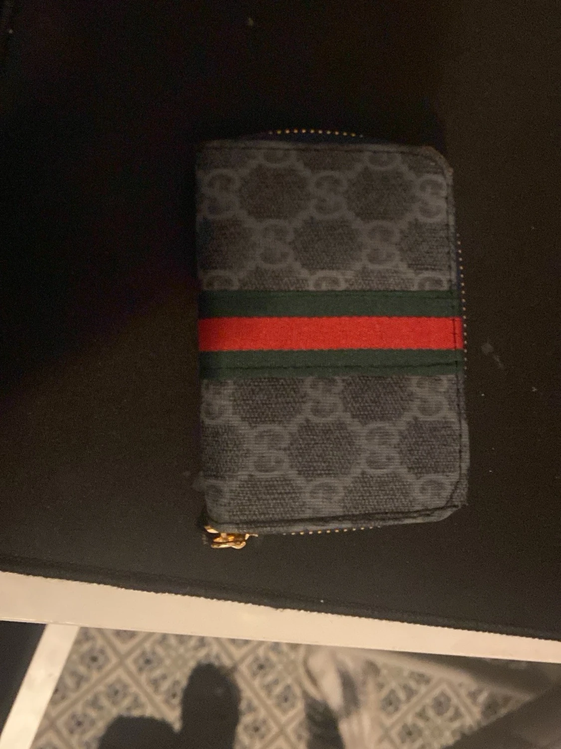 Gucci plånbok med monogram och ränder