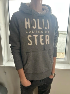 Vintage hollister hoodie med fluff - En riktigt fet hollister tröja! Sitter mycket bra på och har fint skick. Skick:9/10 | dock har en pytteliten defekt på texten men inget stort!modellen är 185cm lång. Pris 599 men kan diskuteras🤩🤩