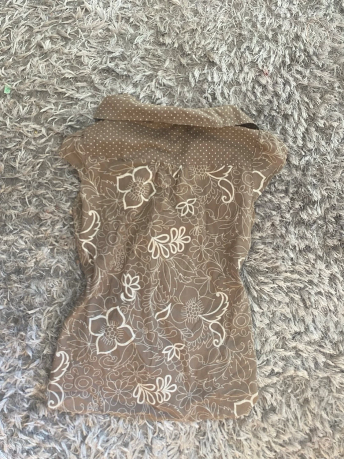 Brun / beige blommig blus  - 2