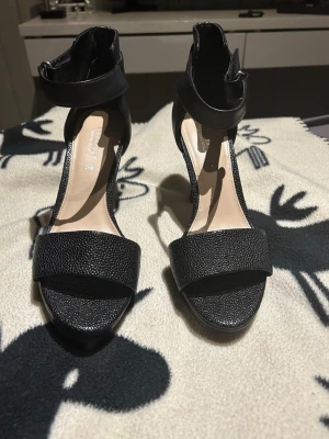 Svarta klackeskor Stockholm design group - Svarta klackeskor från Stockholm design group använda ett få talt gånger då jag köpte dem så kostade dem 1200kr storleken är 39 men passar även om man har storlek 38