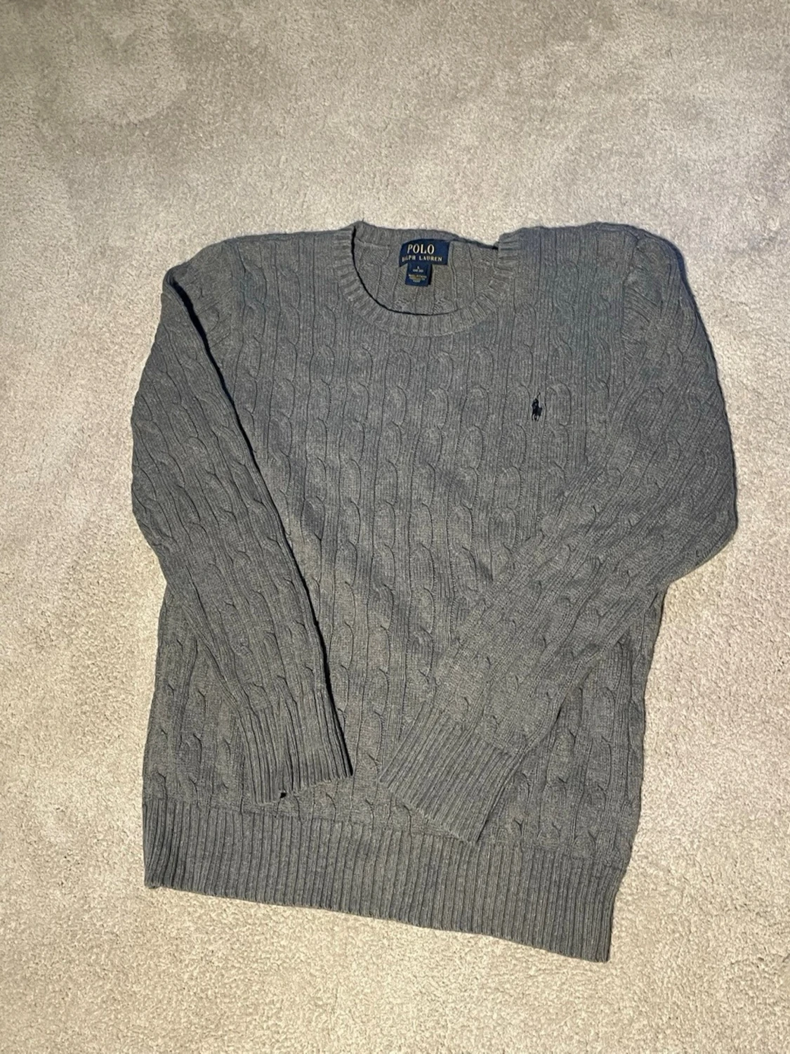 Grå kabelstickad tröja Polo Ralph Lauren