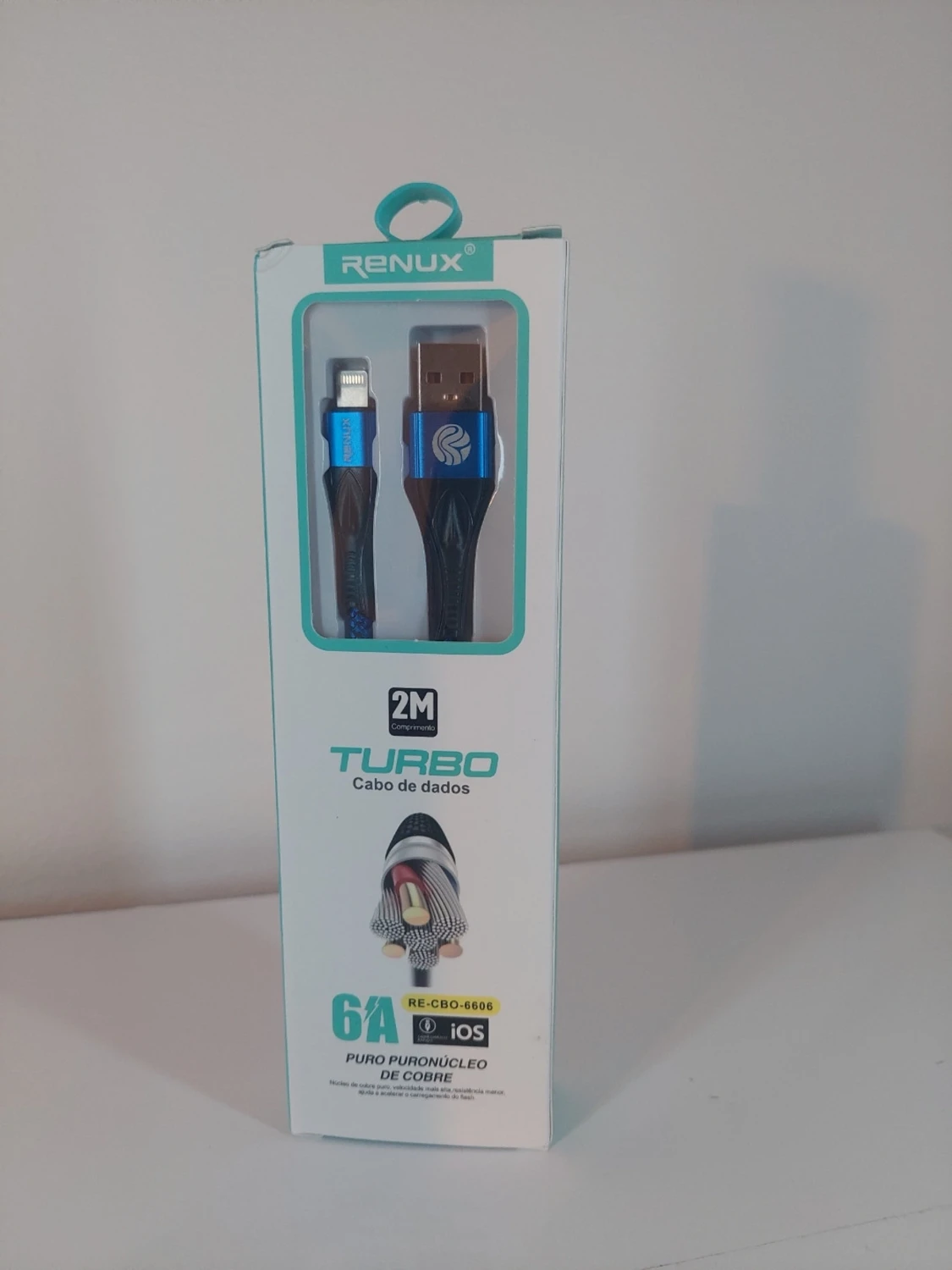 Blå USB till Lightning-kabel 2m Renux - 1