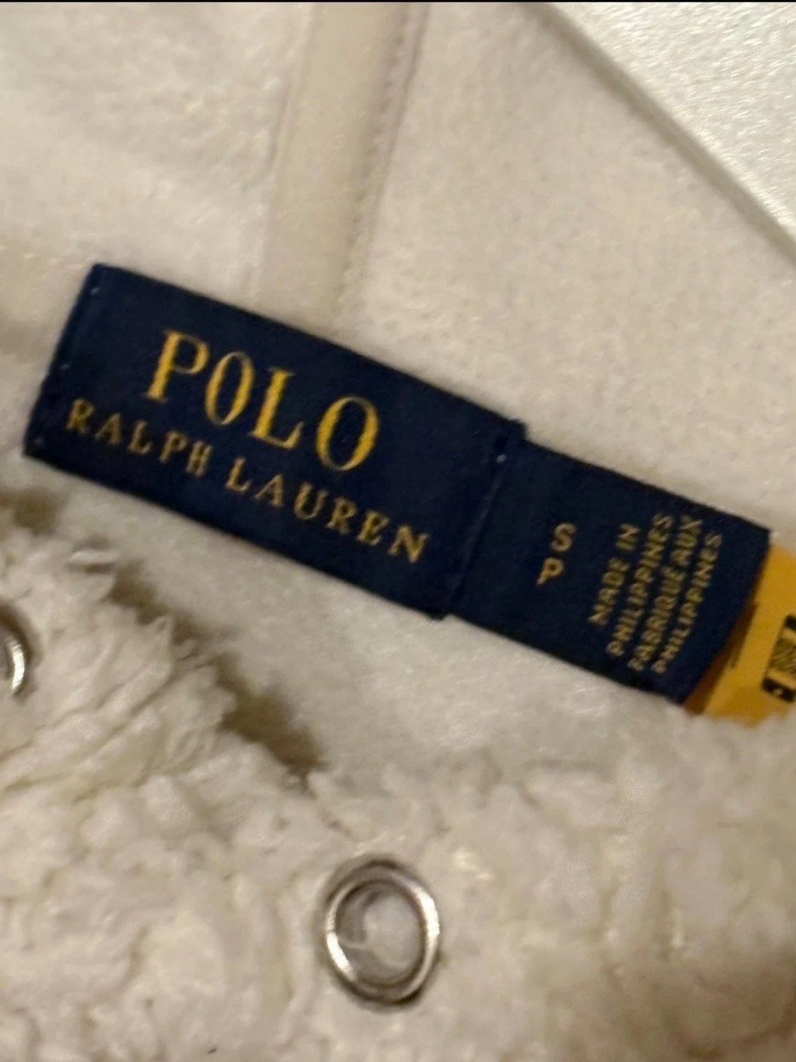 Polo Ralph Lauren teddy/fleece hoodie vit S - 2