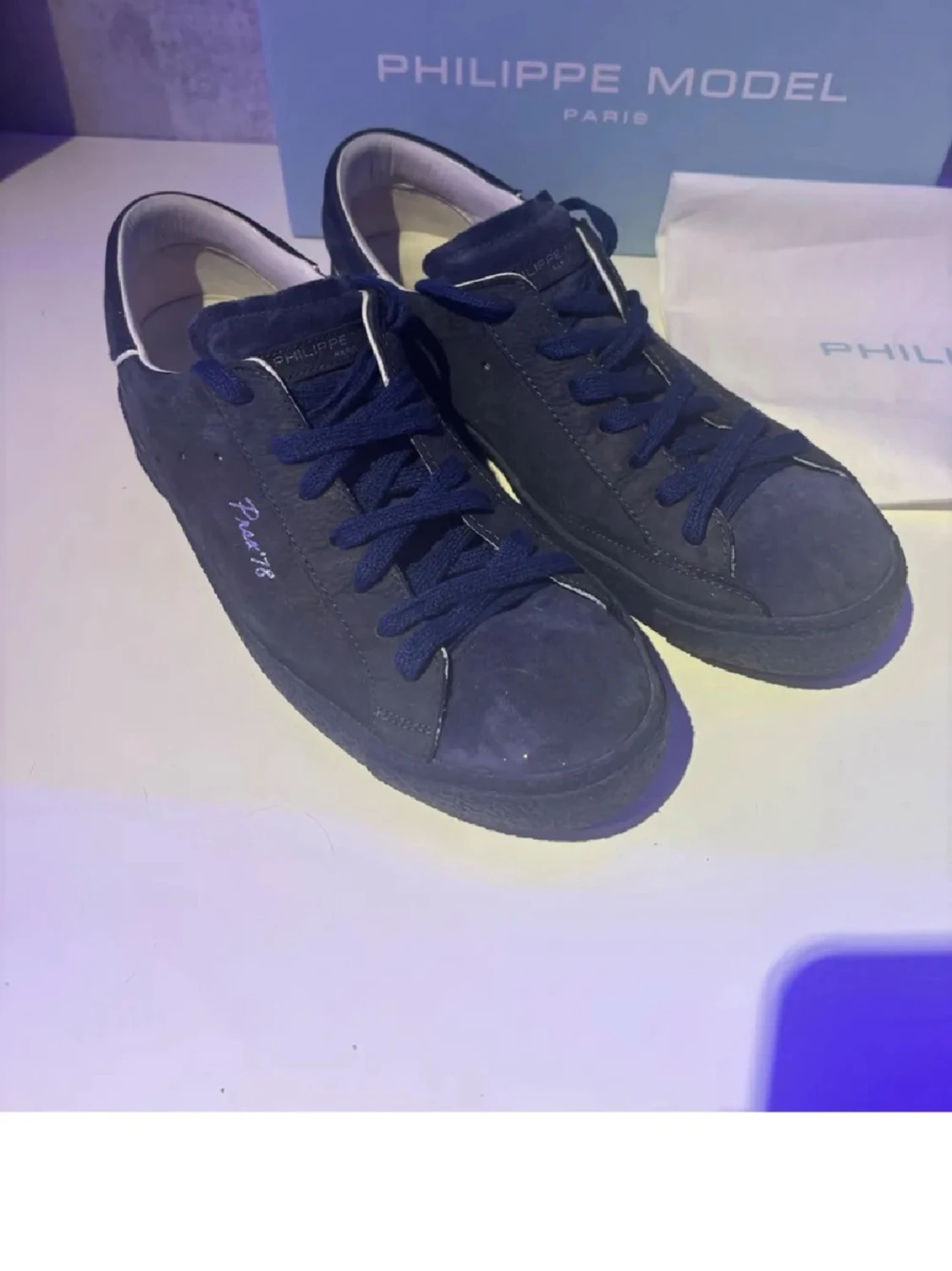 Philippe Model blåa sneakers - 1