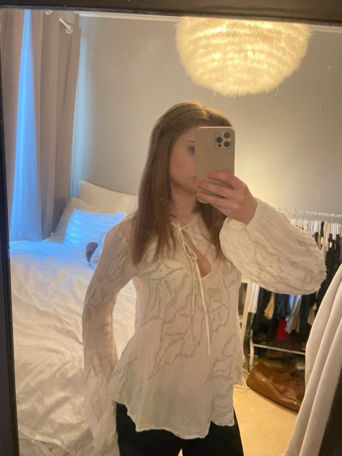 Vit boho-blus med spetsdetaljer - 1