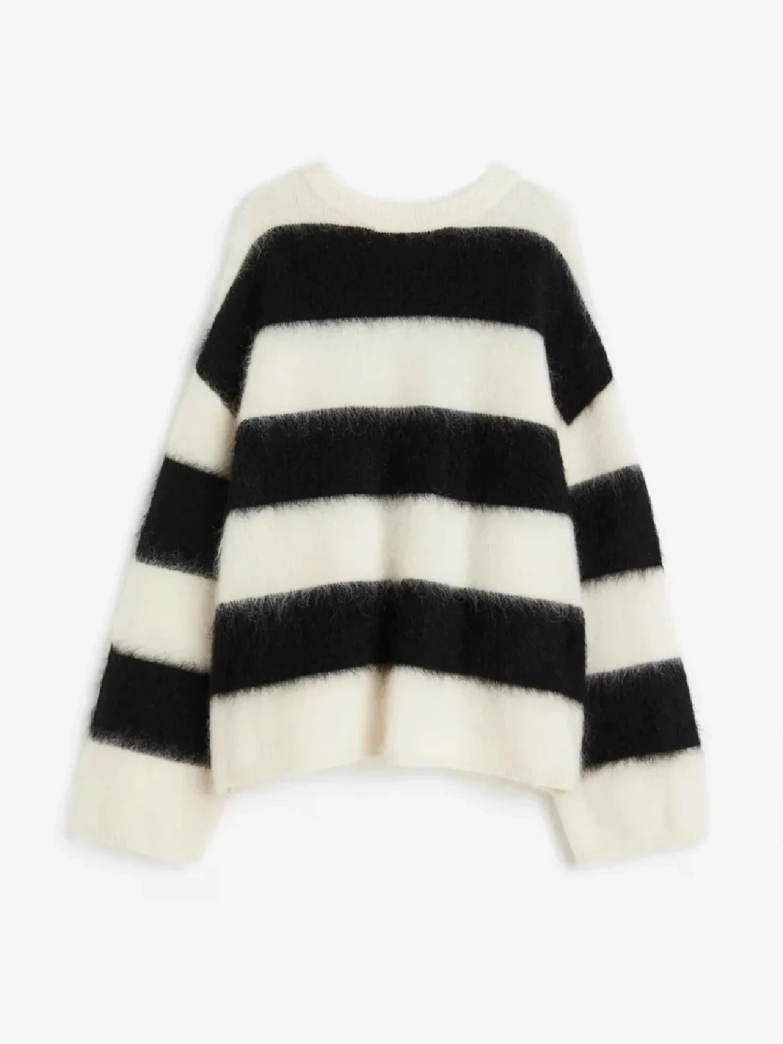 Randig mohair stickad tröja