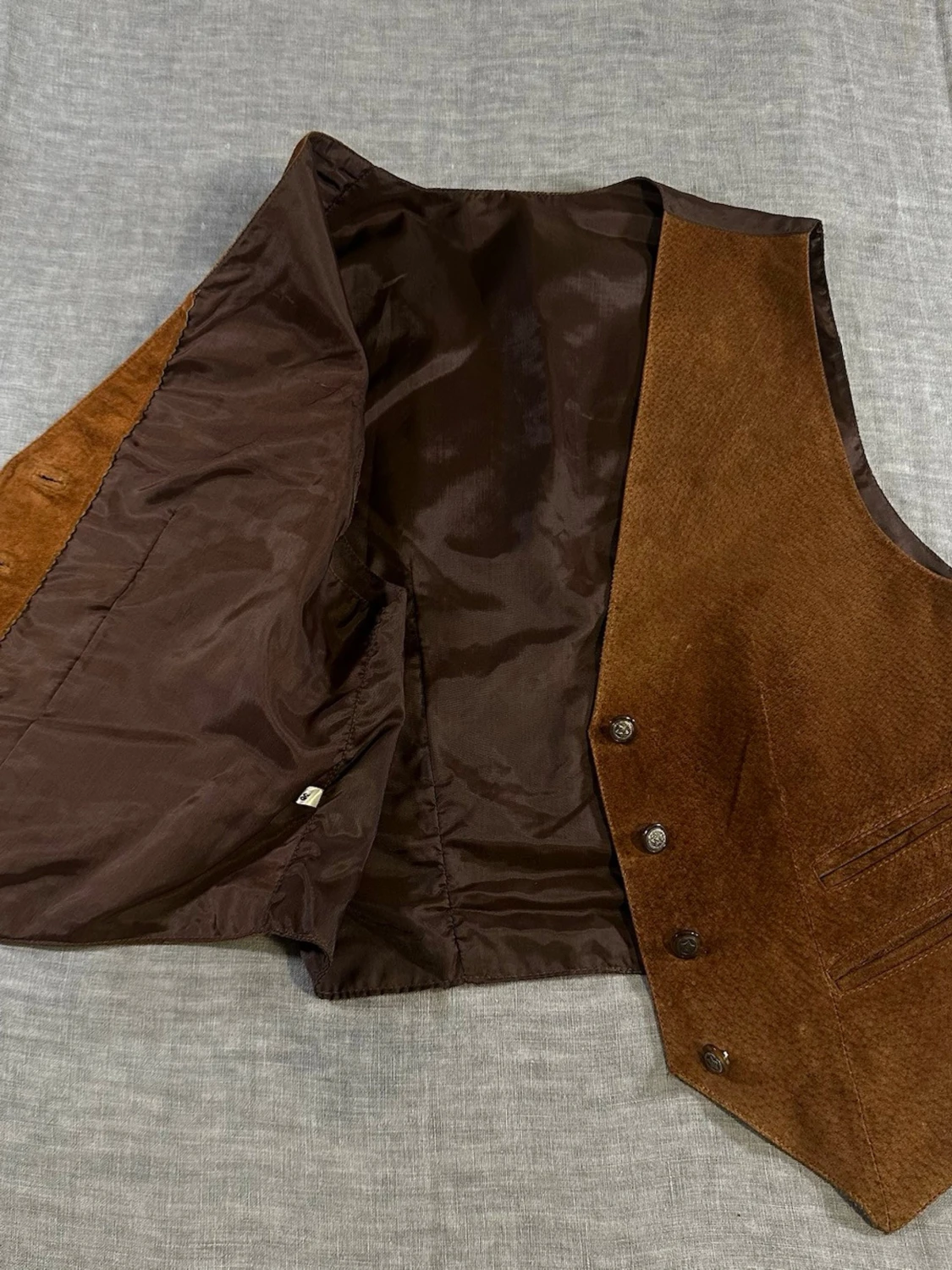 90s Western Leather Vest 🤎 Cowboycore Waistcoat Size S - 6