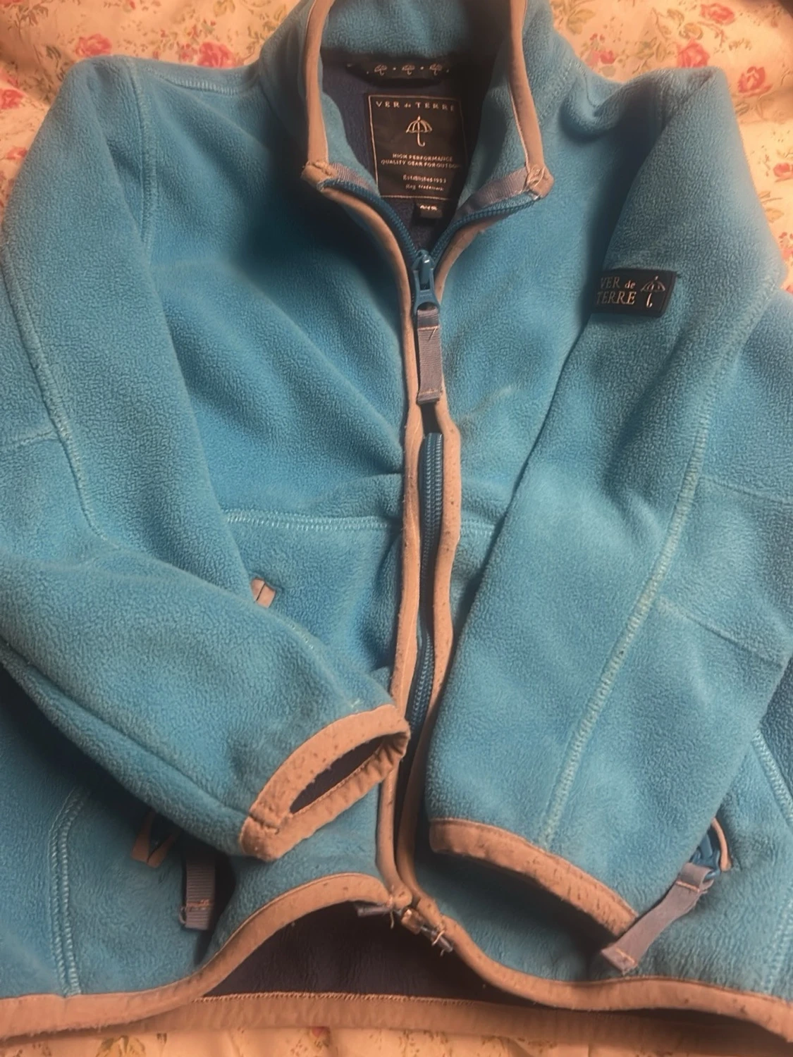 Blå fleecejacka från Ver de Terre  4 år