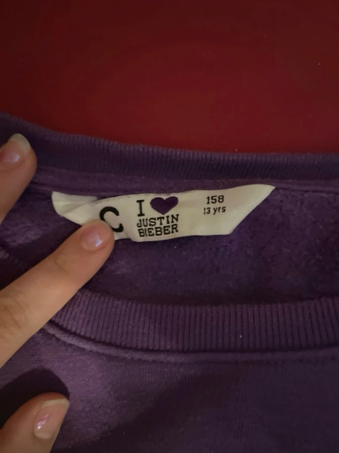 Lila Justin Bieber sweatshirt - 2