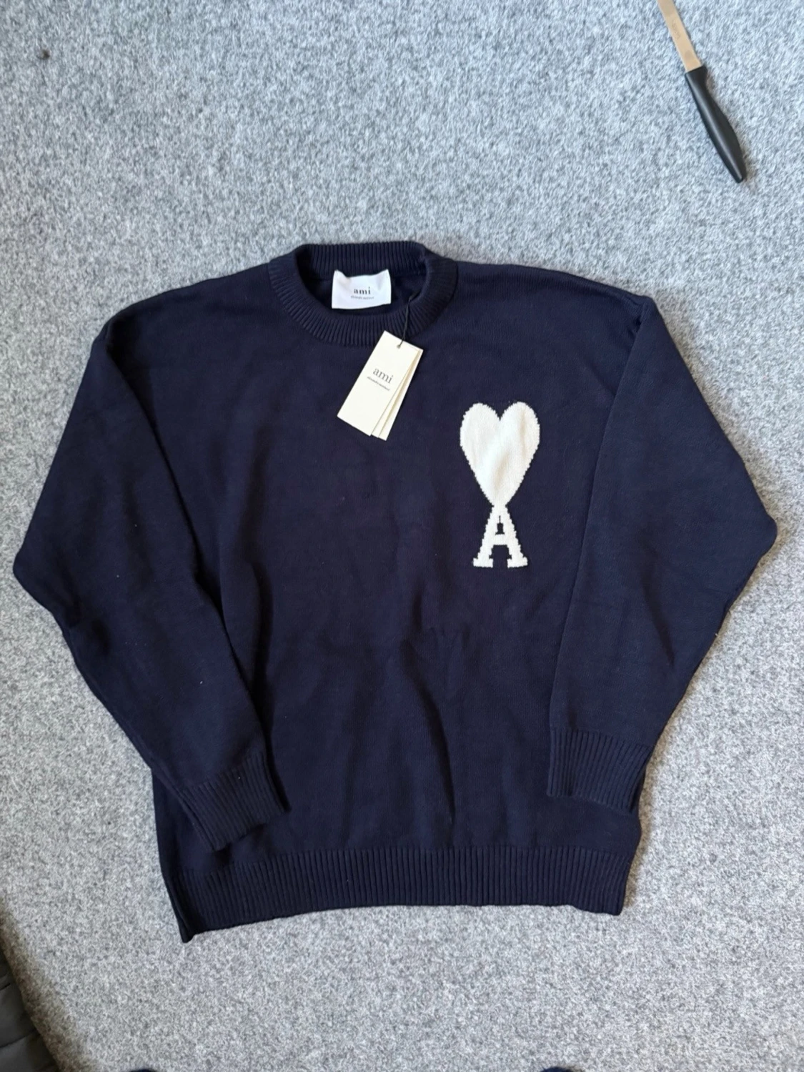 AMI Navy blue knit sweater