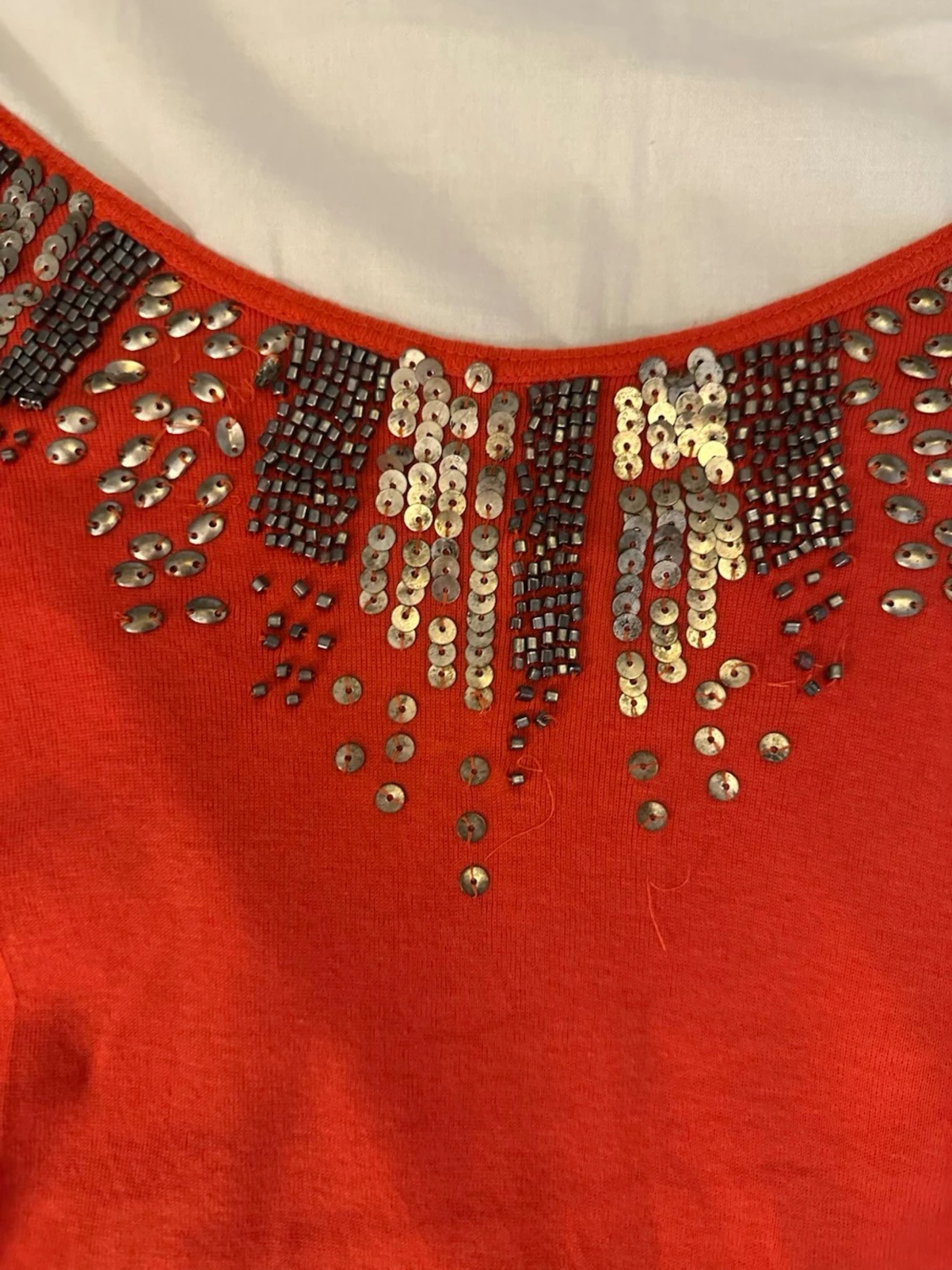 Coral  ärmlös topp med paljetter - 4