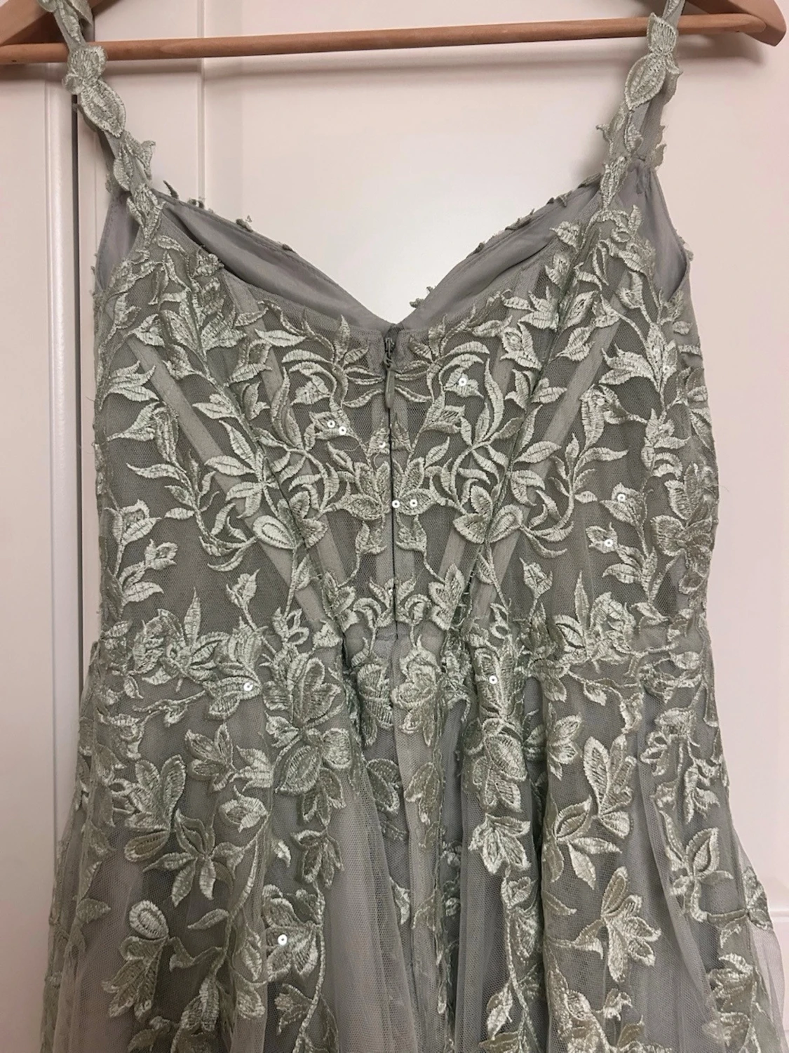 Ljusgrön balklänning med korsett - 5