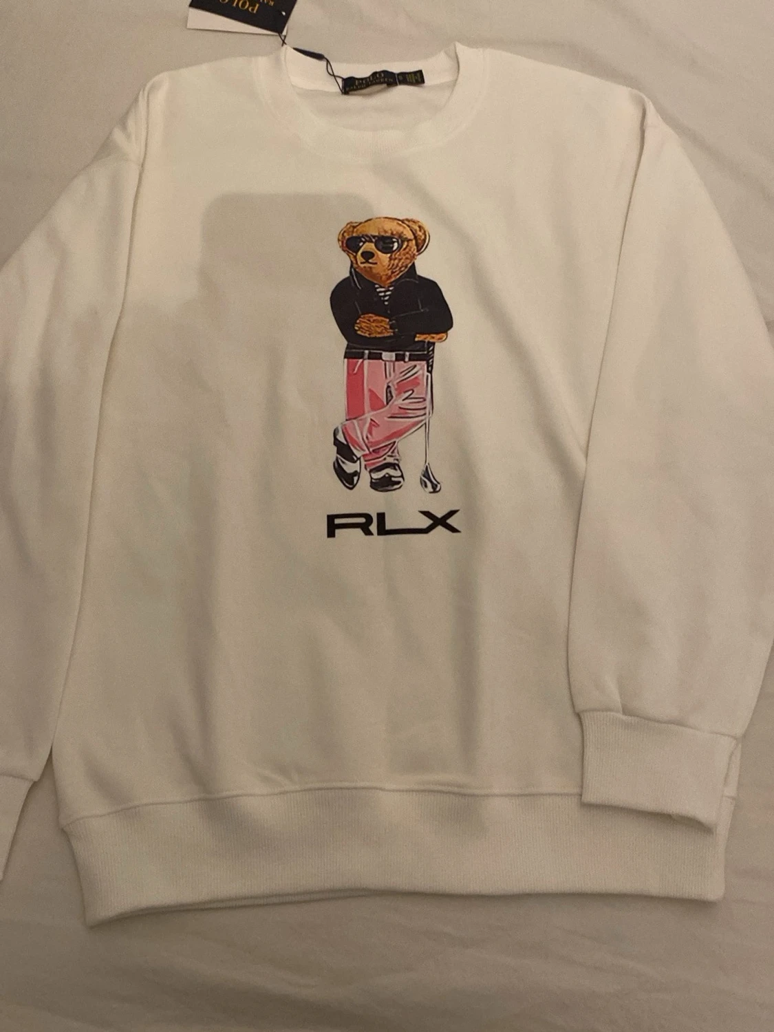 Vit RLX sweatshirt med björntryck