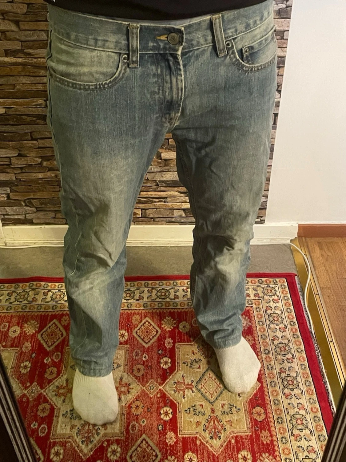 Blå raka jeans 