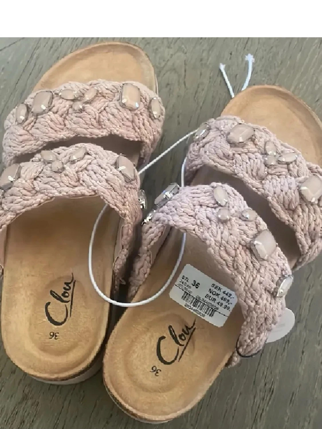 Rosa sandaler med pärldetaljer Clou - 1