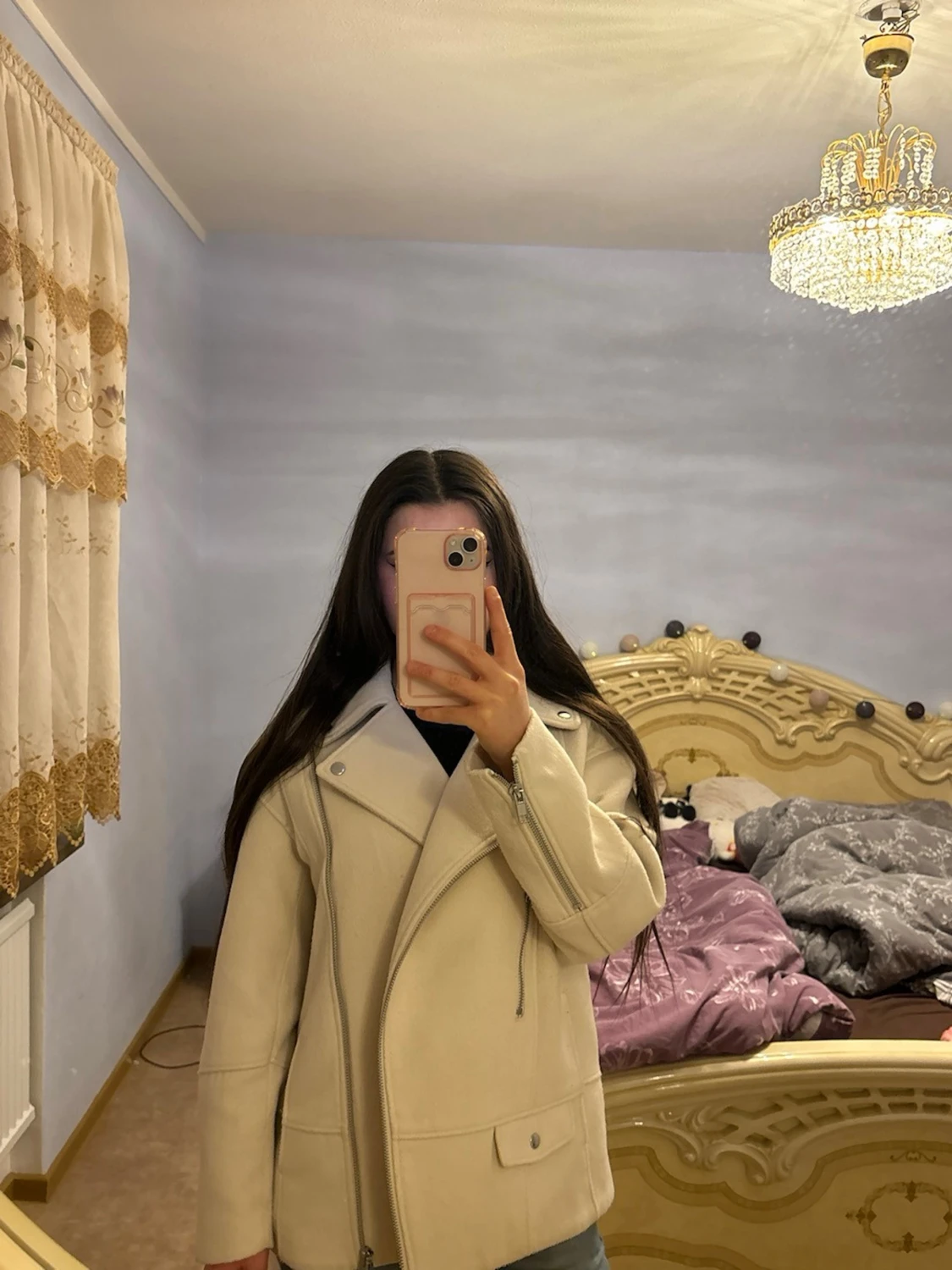 Krämvit ullkappa från H&M - 1