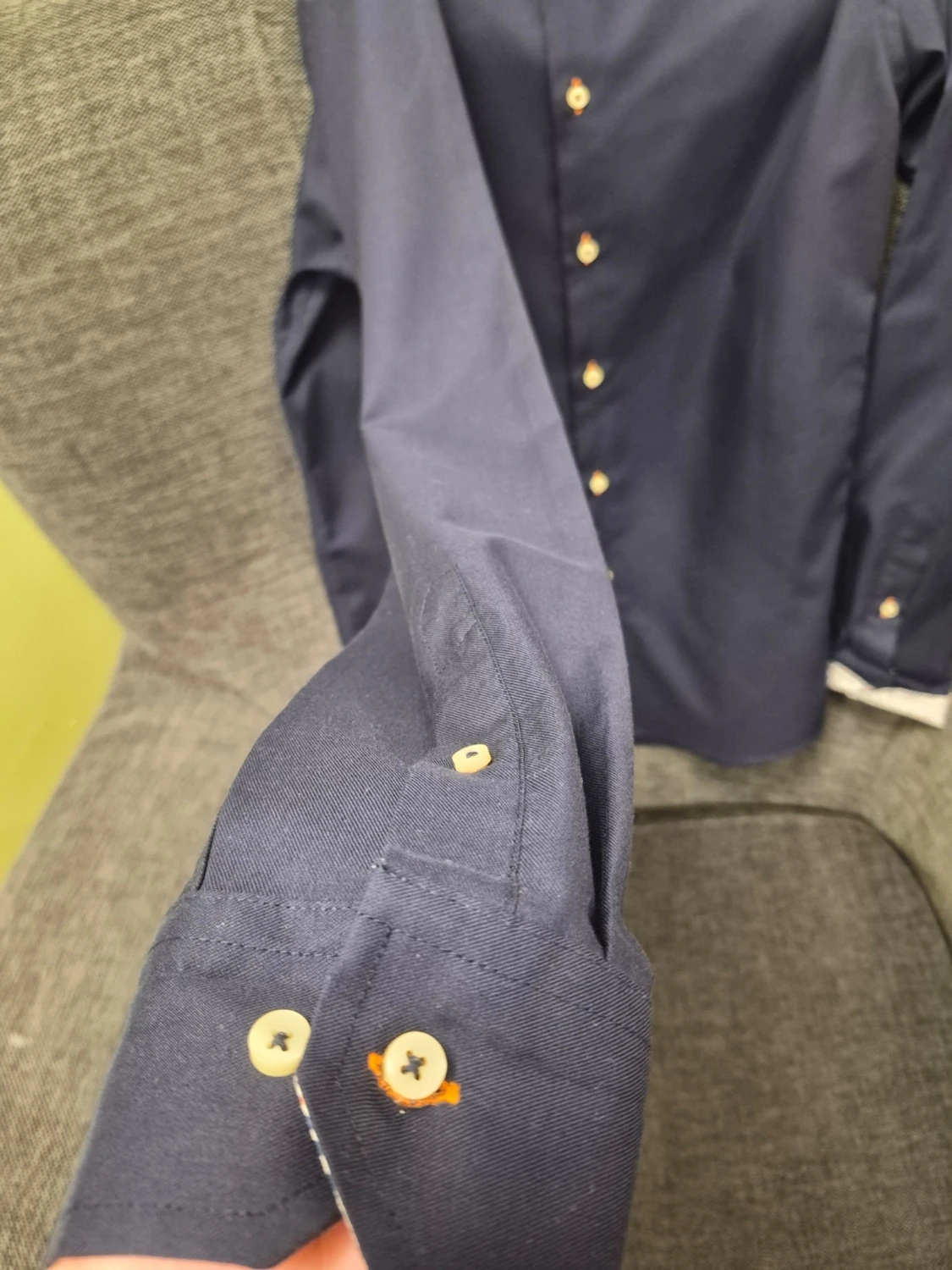 Mörkblå skjorta från Seven Seas 37/38 S slim-fit - 4