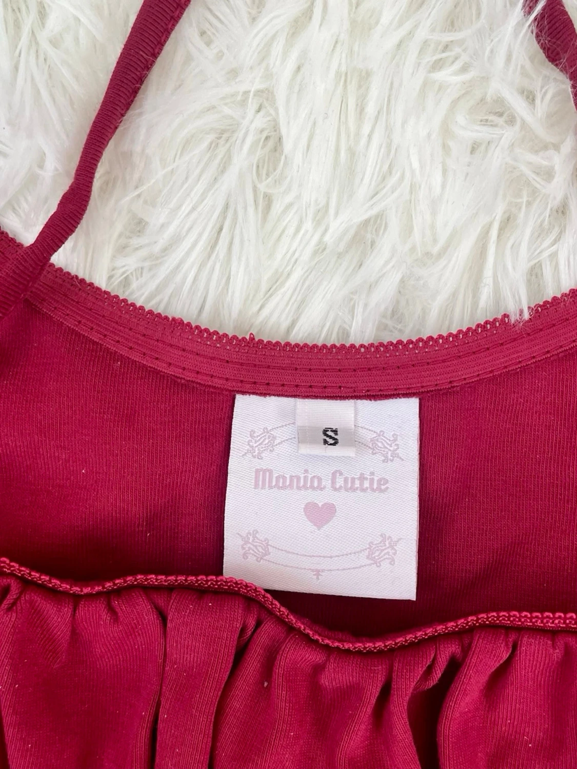 Mörkröd långärmad topp med knyt - 3