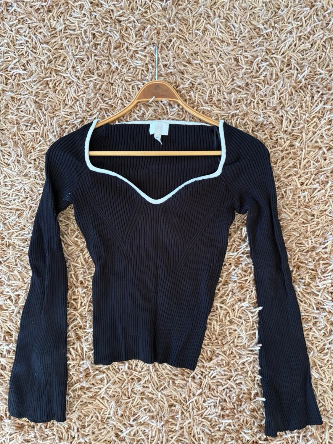 Stickad tröja svart L/M  - 5