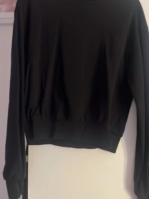 Svart basic hoodie utan tryck - En stilren svart hoodie med långa ärmar. Modellen är enkel utan tryck eller detaljer, perfekt för en clean look. Materialet känns mjukt och bekvämt, och hoodien har en klassisk passform. 