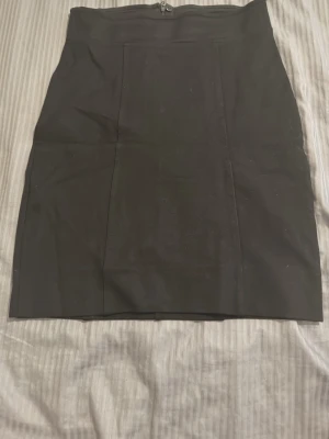 Svart pennkjol från Lindex - Klassisk svart pennkjol från Lindex i storlek 36. Kjolen har en rak och stilren form med dragkedja bak. Perfekt för en clean och snygg look. Materialet känns mjukt och följsamt, troligtvis polyesterblandning.