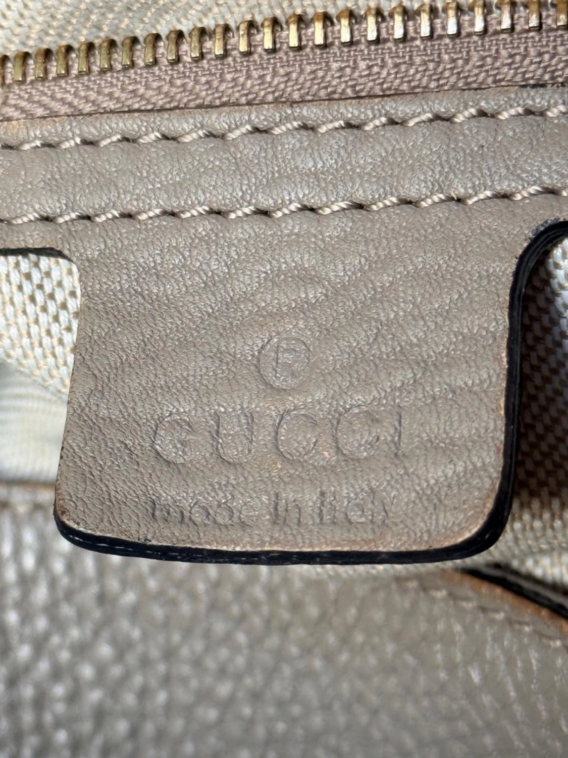 Grå Gucci Soho handväska i läder - 4