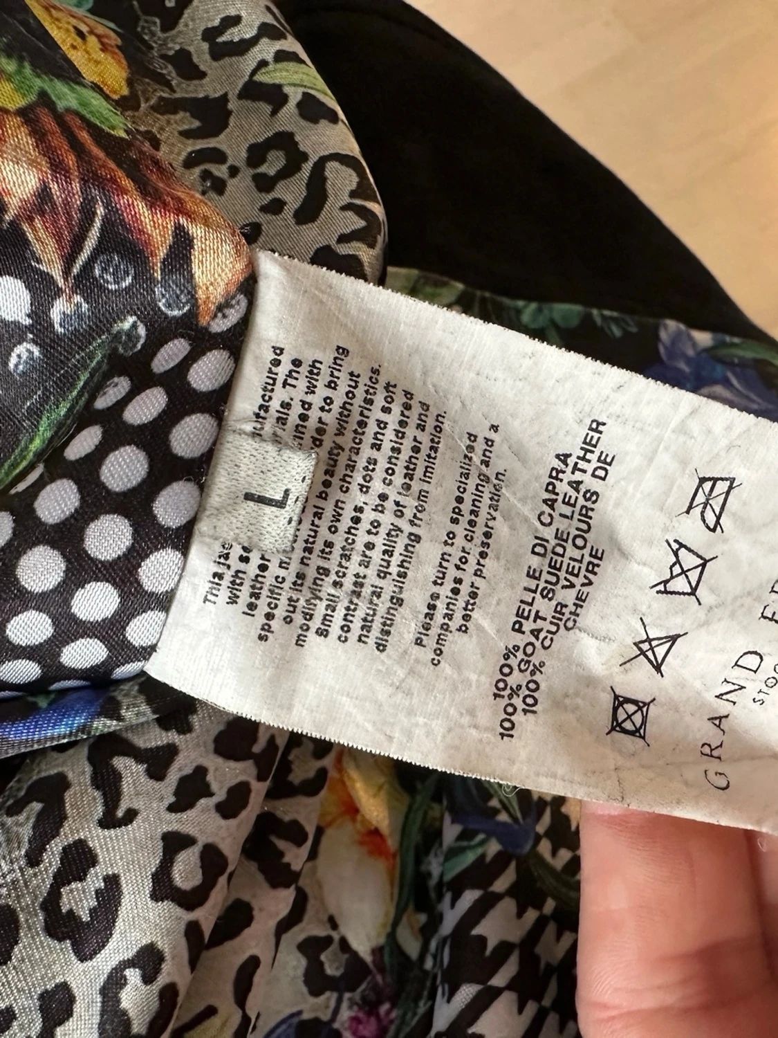 Mönstrad mocka jacka Grand Frank