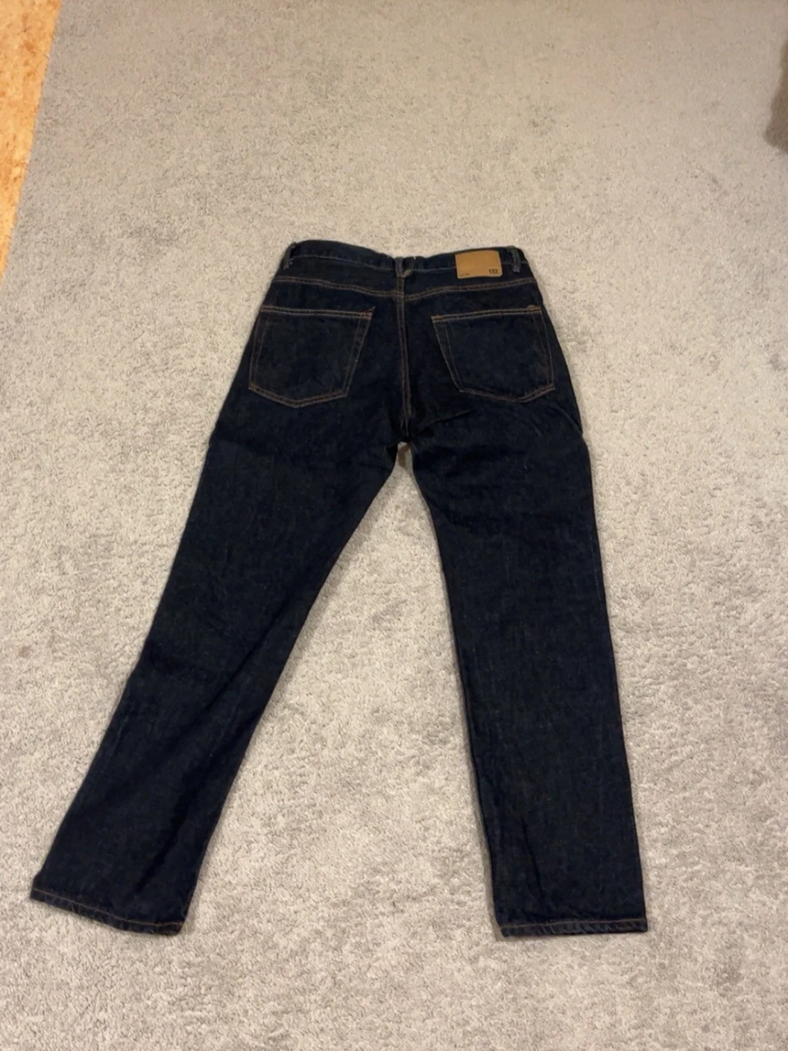 Mörkblå raka jeans - 1