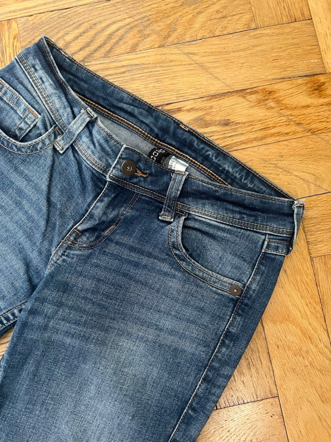Blå bootcut jeans med pocket - 4