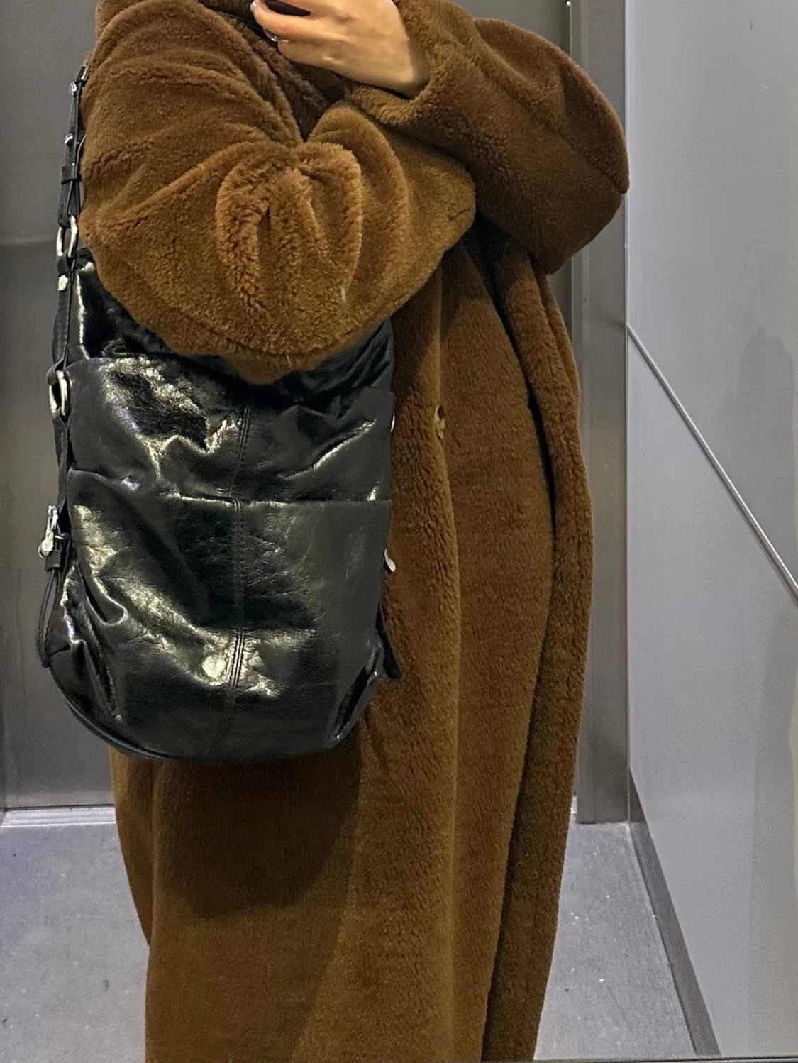 Svart vintage slouchy handväska i skinn - 1