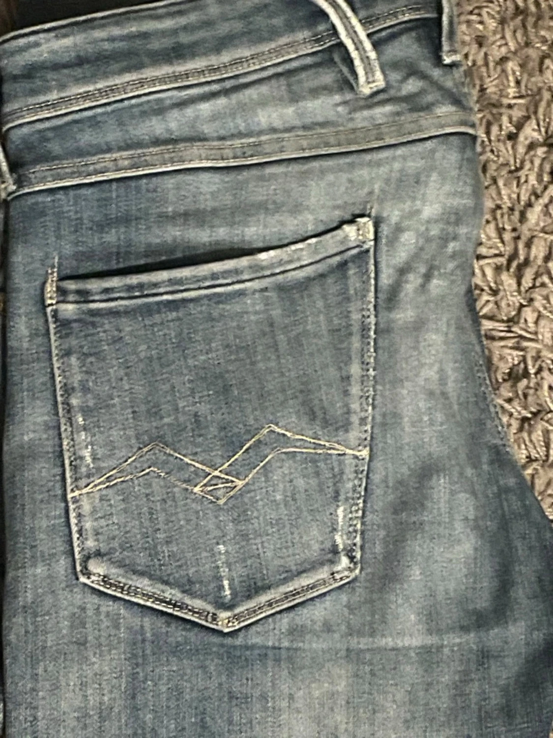 Blå slitna skinny jeans från Replay - 1