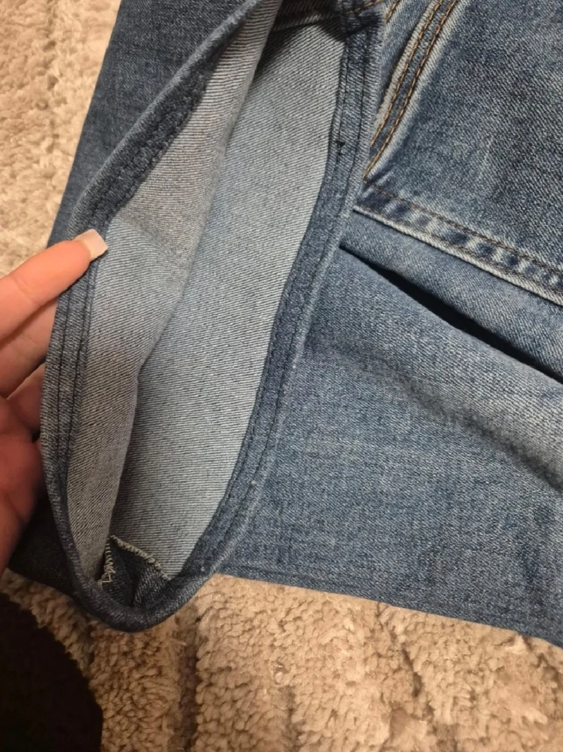 Blå extremt lowwaist bootcut jeans från Cheap Monday - 5