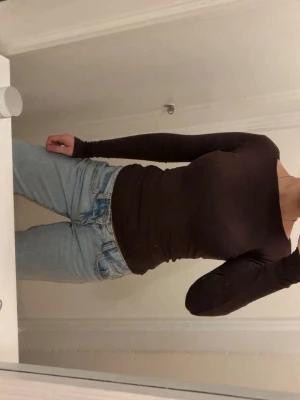 Mörkbrun långärmad topp - Söt tight och enkel långärmad topp i mörkbrunt från Lager157. Tröjan har rund halsringning och är gjord i ett stretchigt, mjukt material som sitter snyggt mot kroppen. Perfekt att styla med jeans eller kjol för en clean look. I storlek XS men sitter mer som en S. Knappast använd. 