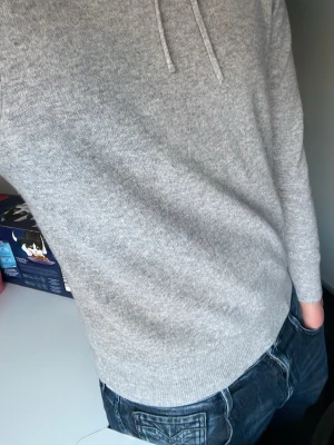 Grå kashmirhoodie - Grå kashmirhoodie från Sayless. Hoodien är i bra skick bara att den är lite nopprig. Tröjstorleken är L men den sitter betydligt mindre som en mindre M. Hör av dig om fler bilder eller funderingar!