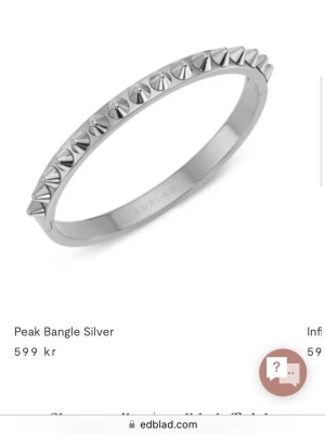 Silvrigt Edblad armband med nitar - Snyggt armband i silverfärg med konformade nitar längs ovansidan. Armbandet har en stilren och modern design i metall och passar perfekt för dig som gillar en edgy look. Betalning sker via vanlig Swish och paketet postas inom 4 dagar 