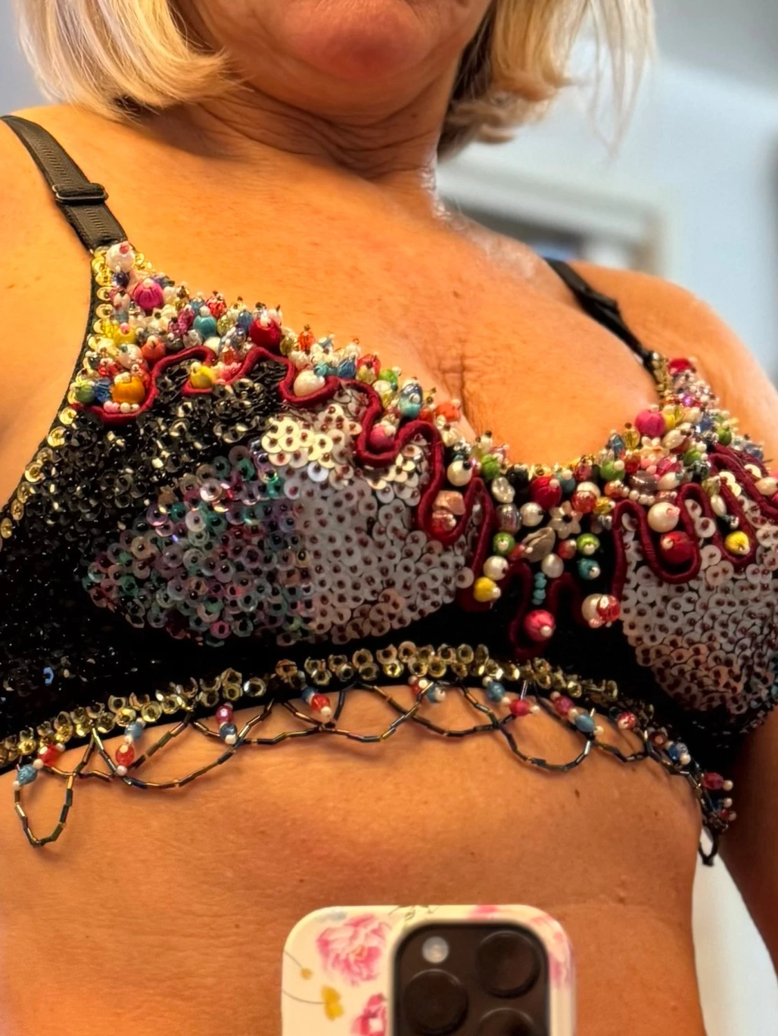 Handgjord paljett-bh med pärlor - 5