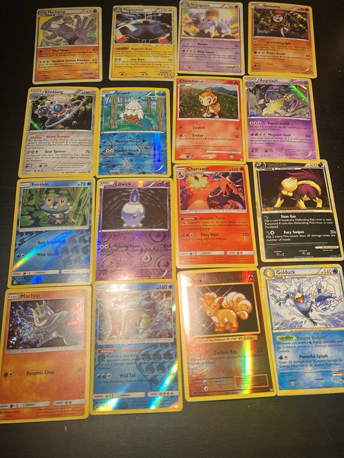 Samling Pokémonkort blandade typer