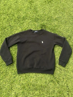 Svart sweatshirt från Polo Ralph Lauren - Klassisk svart sweatshirt från Polo Ralph Lauren med rund halsringning och liten broderad logga på bröstet. Tröjan har ribbade muddar vid ärmslut och nederkant. Perfekt för en clean och stilren look.