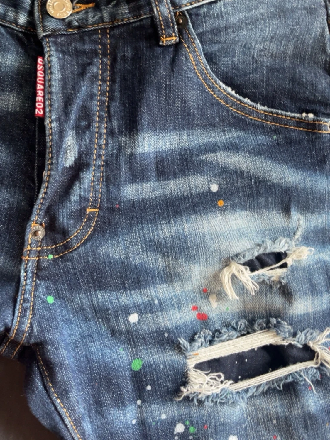 Målade slitna jeans Dsquared2  - 1