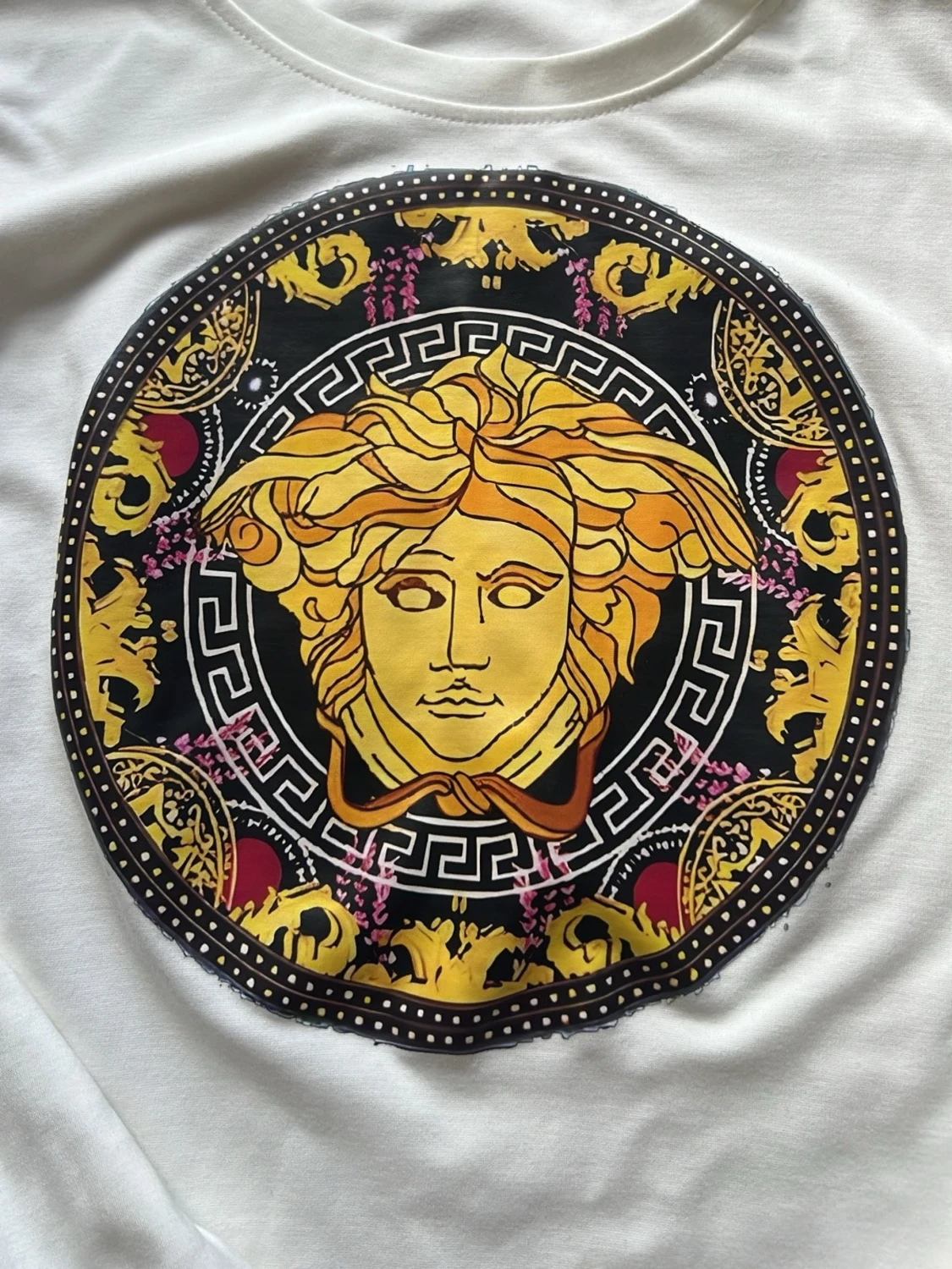 Vit sweatshirt med Medusa-tryck - 1