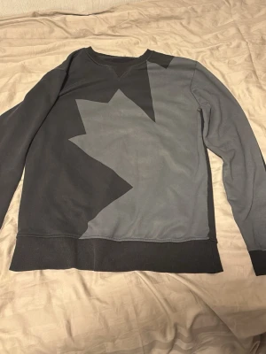 Grå sweatshirt från Dsquared2 - Cool grå sweatshirt från Dsquared2 med grafiskt mönster framtill och stor logga samt text på ryggen. Tröjan har rund hals, ribbade muddar och är tillverkad i mjukt bomullsmaterial. Perfekt för dig som gillar streetwear och statement-plagg.