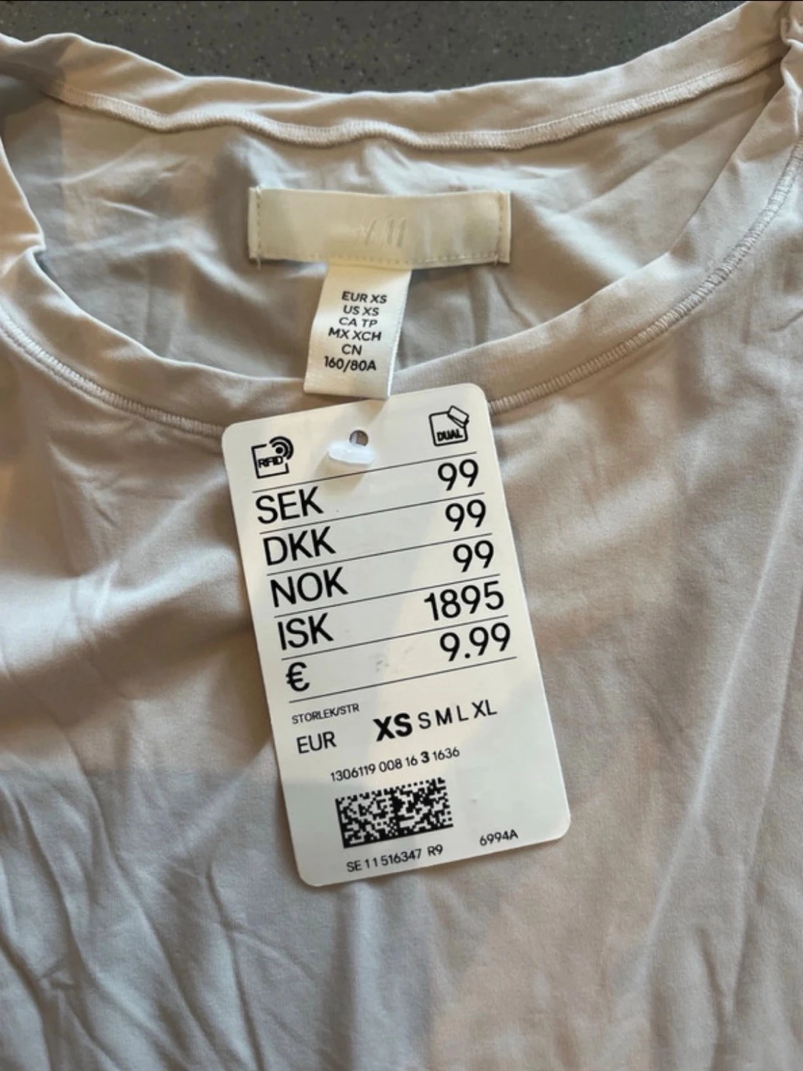 Beige kortärmad body XS - 1