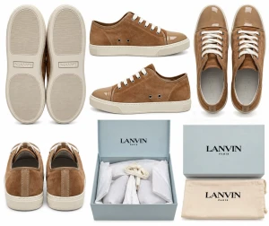 Lanvin bruna låga sneakers mocka - Exklusiva Lanvin DBB1 sneakers i cognac/brun mocka med eleganta detaljer i lackläder och klassisk ljus gummisula. En ikonisk och tidlös Lanvin-modell med exklusiv finish.  Modell: DBB1 Skick: Nya Färg: Cognac / kamel Material: Mocka & lackläder Märke: Lanvin Paris Tillbehör: Originalbox, dust bag och extra skosnören medföljer Äkthet: 100% äkta  Alla produkter hos Archive NO21 är noggrant utvalda och garanterat autentiska.