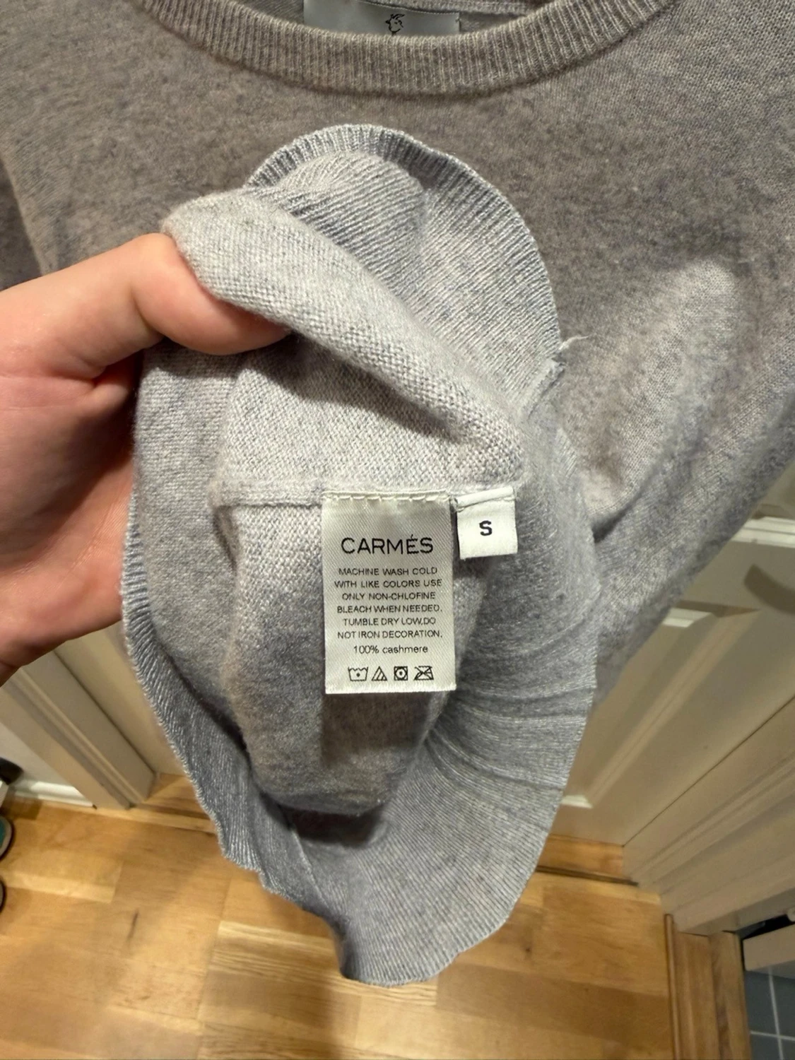 Ljusgrå 100% Kashmir tröja - 3